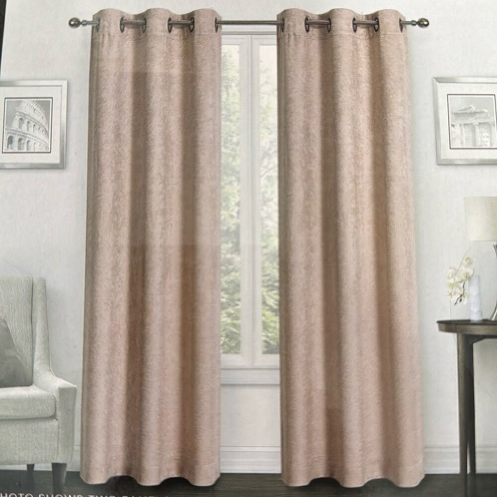 BLACK OUT WINDOW CURTAINS in rose color with diamond pattern set of two